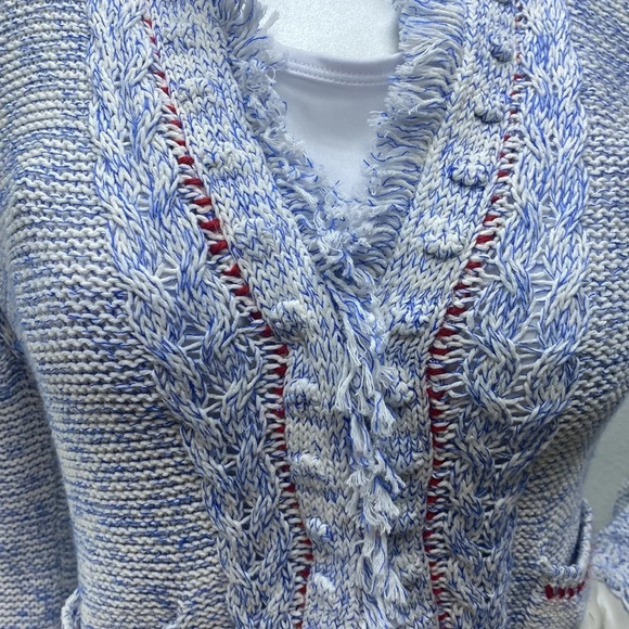 Anthropologie Angel Of The North Elliott Fringe Cardigan Sweater size medium - Picture 7 of 13